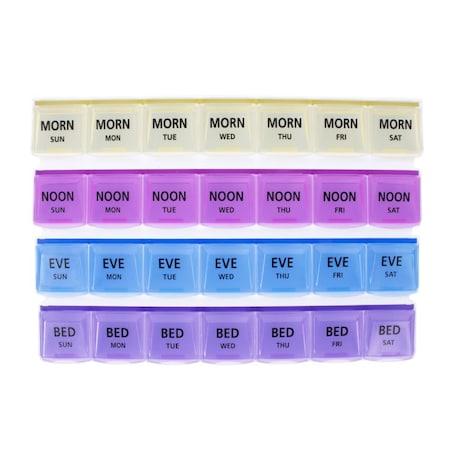 Apex 7 Day Medication Planner, 28 Color Coded Compartments 70069L2